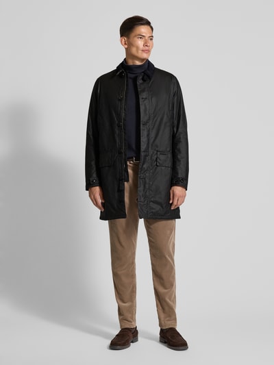 Barbour Regular fit gewaxt jack van puur katoen, model 'MAC' Marineblauw - 1