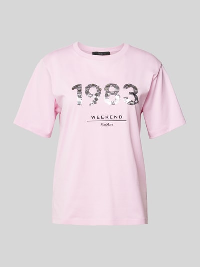 Weekend Max Mara T-Shirt mit Rundhalsausschnitt Modell 'CABINA' Rosa 1