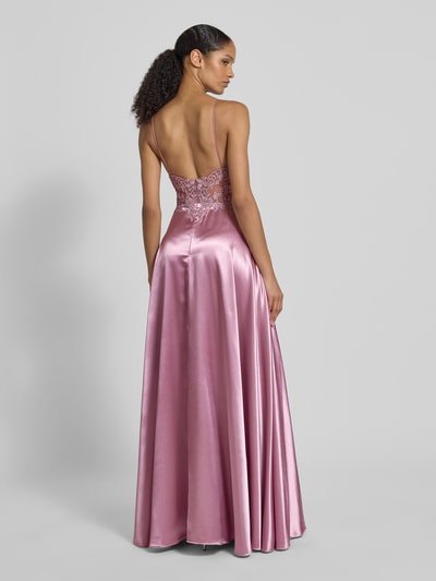 Mascara Abendkleid mit Spitze und Ziersteinbesatz Altrosa 5