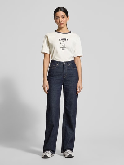 Jake*s Casual T-shirt z nadrukiem z motywem i okrągłym dekoltem Złamany biały 1