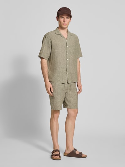 Redefined Rebel Shorts aus Leinen-Baumwoll-Mix Modell 'ORLANDO' Hellgruen 1