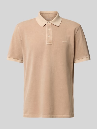 Gant Regular Fit Poloshirt von Label-Stitching Modell 'SUNFADED' Beige 2