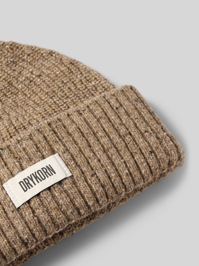 Drykorn Beanie aus Woll-Mix mit Label-Patch Beige 2