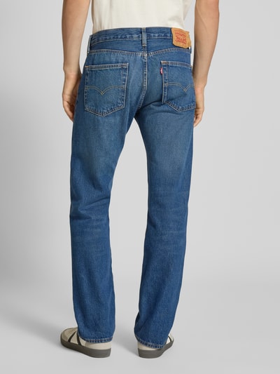 Levi's® Jeansy o kroju straight fit z wpuszczanymi kieszeniami model ‘501’ Jeansowy niebieski 5