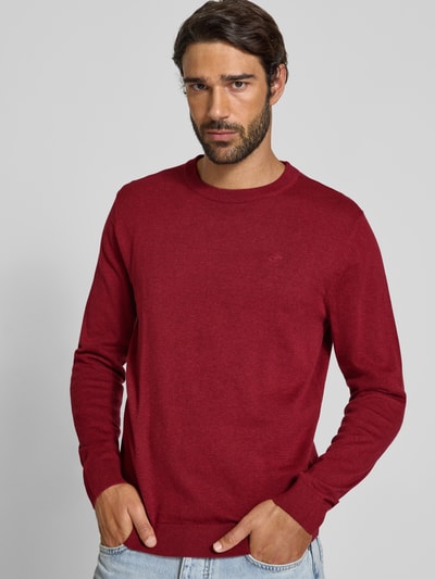 Tom Tailor Regular fit gebreide pullover van zuiver katoen Rood - 3
