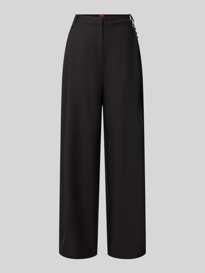 Produktfoto, Regular Fit Barrel Leg Hose mit Viskose-Anteil Modell 'Hentessa-1' von HUGO, unifarben, Twill, seitliche Eingrifftaschen, High Waist