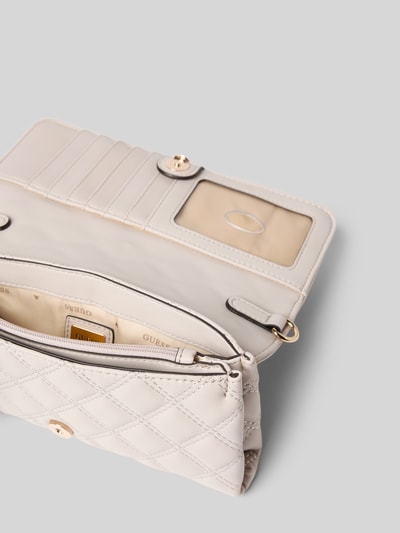 Guess Clutch met doorgestikte naden en labelapplicatie, model 'GIULLY II' Steengrijs - 5