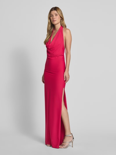 Laona Neckholder-Abendkleid mit Wasserfall-Ausschnitt Pink 1