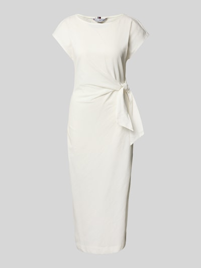 Tommy Hilfiger Tailliertes Freizeitkleid aus reiner Baumwolle Ecru 2