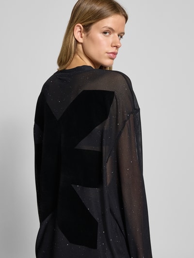 Karo Kauer Oversized Longsleeve in semitransparentem Design Black 3