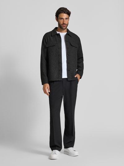 Casual Friday Regular Fit Hemdjacke mit Knopfleiste Modell 'FRILOF' Dunkelgrau 1