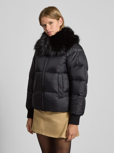 Hugo Blue Kurtka pikowana o kroju regular fit z szerokim obszyciem ze sztucznego futra model ‘FUJI-1’ Czarny 4