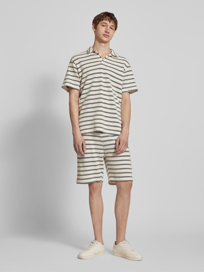 Only & Sons Regular Fit Poloshirt mit Strukturmuster Modell 'IAN' Offwhite 1