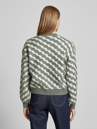 Vero Moda Strickpullover mit diagonalem Streifenmuster Modell 'LARA' Schilf 5