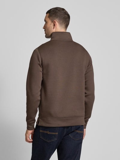 Casual Friday Sweatshirt met opstaande kraag, model 'Sebastian' Lichtbruin - 5