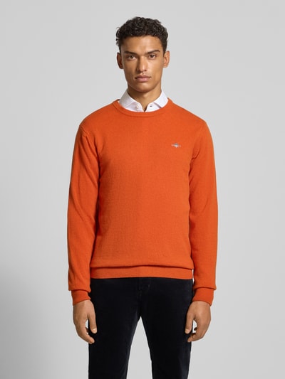 Gant Strickpullover aus reiner Lammwolle mit gerippten Abschlüssen Orange 4