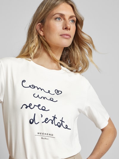 Weekend Max Mara T-shirt met ronde hals, model 'BARBANO' Offwhite - 3