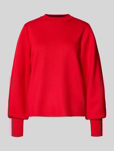 Jake*s Collection Strickpullover mit gerippten Abschlüssen Kirsche 2