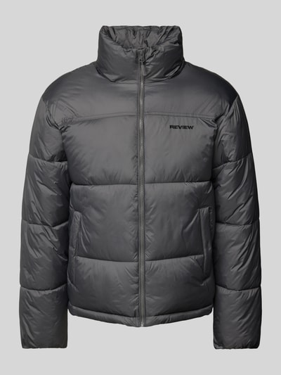 REVIEW Steppjacke mit Stehkragen Dunkelgrau 1