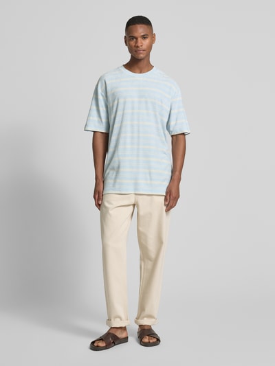 Lindbergh Oversized T-shirt met ronde hals Lichtblauw - 1