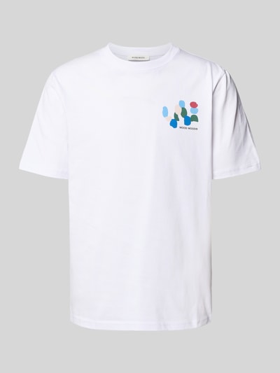 Wood Wood T-shirt met labelprint, model 'Bobby' Wit - 2
