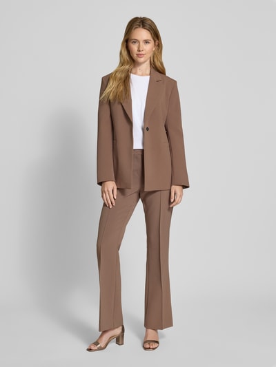 Someday Flared Stoffhose mit fixierten Bügelfalten Modell 'Cleona' Taupe 1