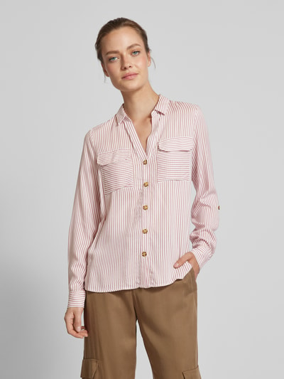 Vero Moda Overhemdblouse met knoopsluiting, model 'BUMPY' Roze - 4