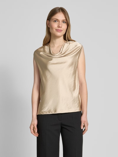 s.Oliver BLACK LABEL Loose Fit Satinbluse aus Viskose-Mix Sand 4