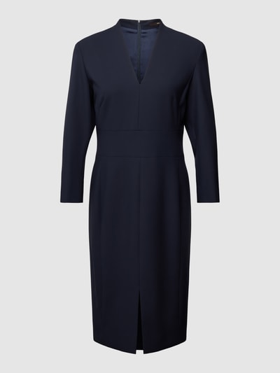 Windsor Knielanges Kleid mit V-Ausschnitt Marine 1