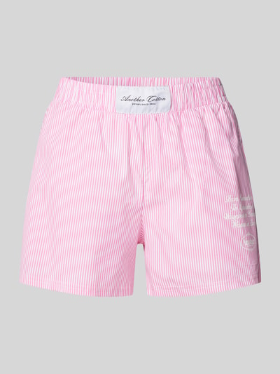 ANOTHER COTTON LAB Relaxed Fit Pyjama-Shorts mit Statement- und Label-Print Pink 2