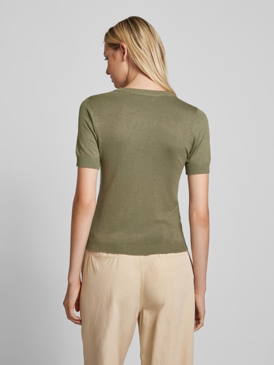 Mango Strickshirt mit Rundhalsausschnitt Khaki 5