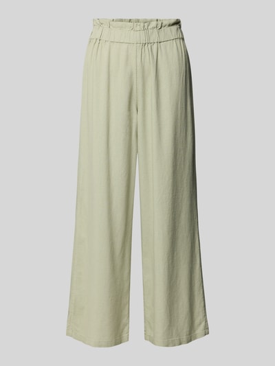 Only Kuloty o luźnym kroju z mieszanki wiskozy i lnu model ‘SOLVI-CARO’ Oliwkowy 2