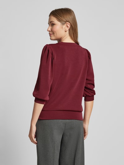 Selected Femme Sweatshirt met ribboorden, model 'TENNY' Bordeaux - 2