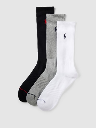 Polo Ralph Lauren Underwear Sokken met logostitching in een set van 3 paar Middengrijs gemêleerd - 1