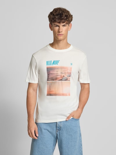 Only & Sons Regular Fit T-Shirt mit Motiv-Print Weiss 4