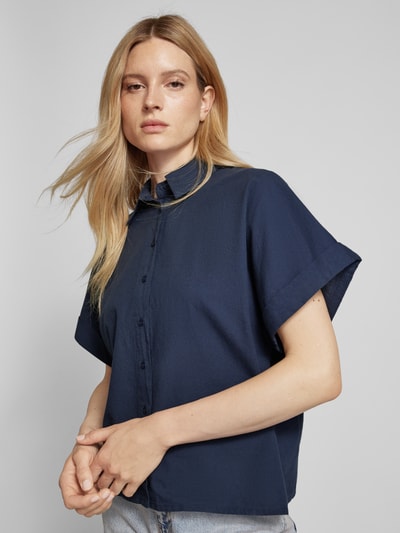 mbyM Overhemdblouse met 1/2-mouwen, model 'Katin' Marineblauw - 3