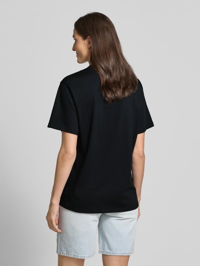 HUGO T-shirt o kroju relaxed fit z wyhaftowanym logo i okrągłym dekoltem Czarny 5