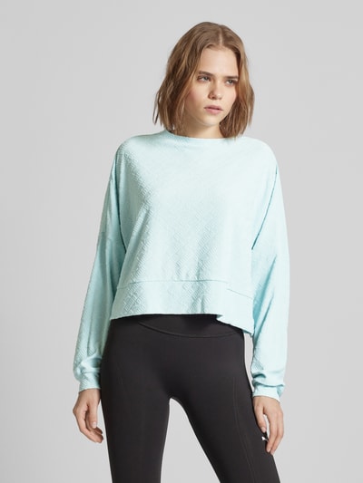 PUMA PERFORMANCE Cropped Sweatshirt mit Strukturmuster Tuerkis 4