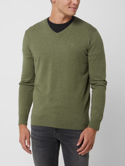 Tom Tailor Pullover aus Baumwolle Oliv Melange 4