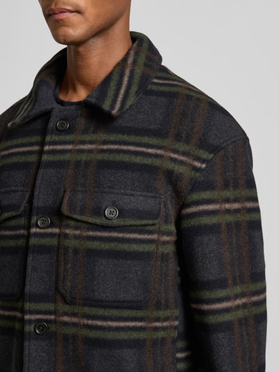 SELECTED HOMME Regular fit wollen jack met platte kraag, model 'MITCH' Marineblauw - 3