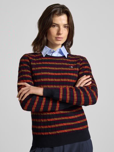 Gant Strickpullover mit gerippten Abschlüssen Rostrot 3