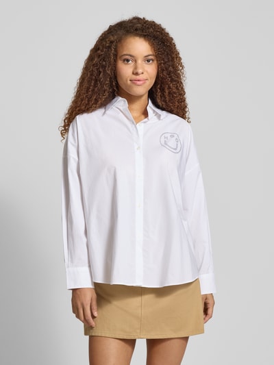 Hugo Blue Bluzka koszulowa o kroju oversized z czystej bawełny model ‘EDAFNE_B’ Biały 4