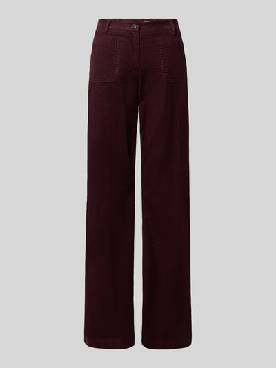 Brax Wide leg corduroy broek van katoenmix model 'MAINE' Bordeaux - 1