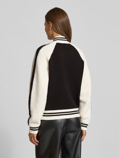 Essentiel Antwerp Regular fit collegejack van materiaalmix, model 'IDOL' Zwart - 5