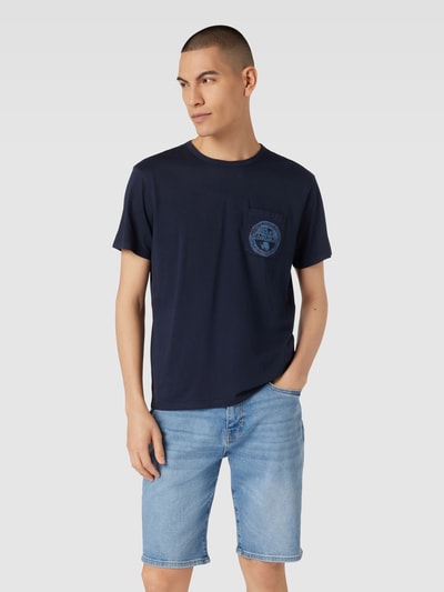 Napapijri T-shirt met borstzak, model 'HUILCA' Marineblauw - 4