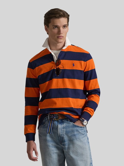 Polo Ralph Lauren Regular Fit Sweatshirt aus reiner Baumwolle Modell 'LS RUGBY M3' Orange 4