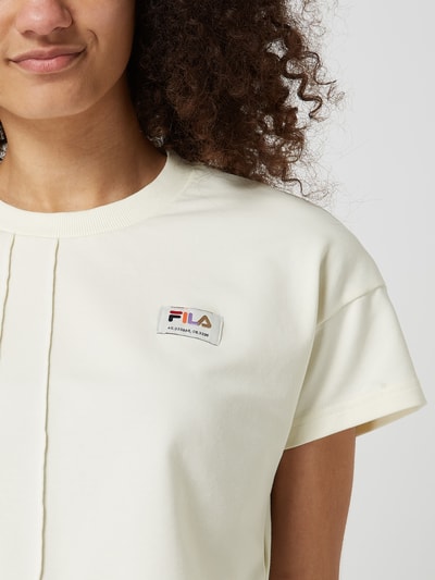 FILA T-shirt krótki z detalem z logo  Złamany biały 3