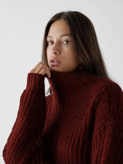 Vanessa Bruno Rollkragenpullover mit Grobstrick-Optik Terrakotta 3