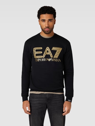 EA7 Emporio Armani Sweatshirt met labelprint Zwart - 4