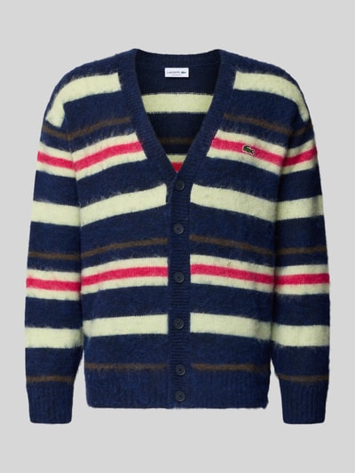Lacoste Relaxed Fit Strickjacke mit Woll-Anteil Dunkelblau 2